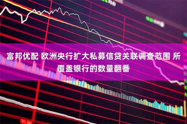 富邦优配 欧洲央行扩大私募信贷关联调查范围 所覆盖银行的数量翻番